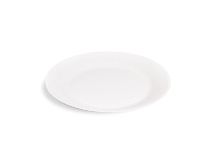 Tanier papierový 23cm plytký biely recycled [100ks]