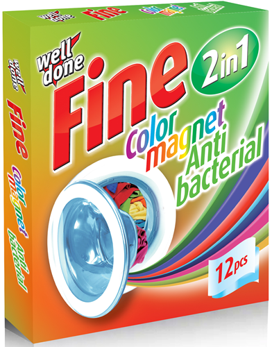 Fine antibakteriálne obrúsky pohlcujúce farbu 12ks