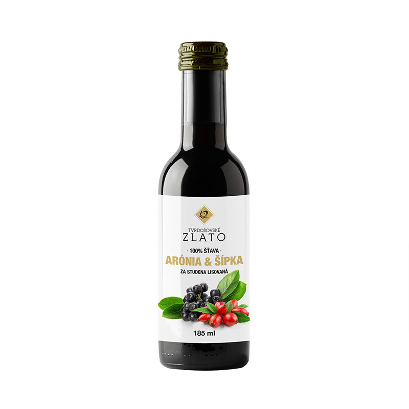 Šťava 100% BIO Arónia a šípka 185 ml