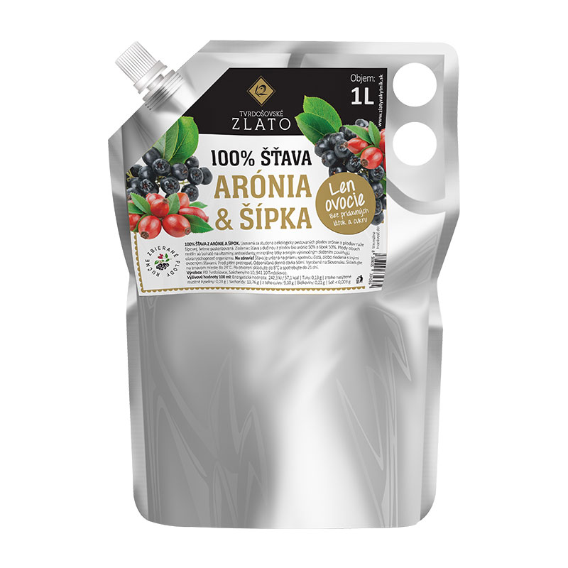 Šťava 100% Bio Arónia a Šípka 1l