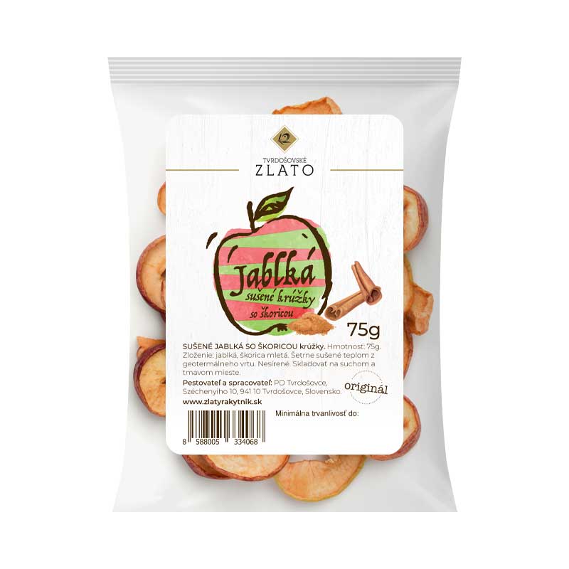 Sušené jablká so škoricou chipsy 75g