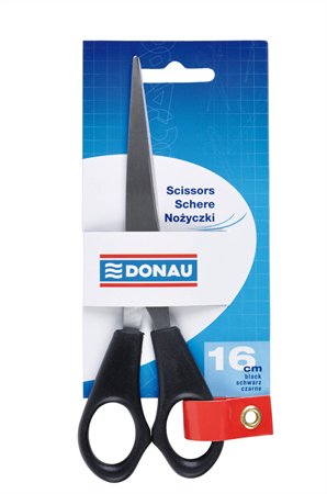Nožnice kancelárske 16 cm DONAU čierna