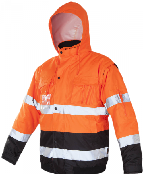 Bunda reflexná FLASH SHORT oranžová č.2XL