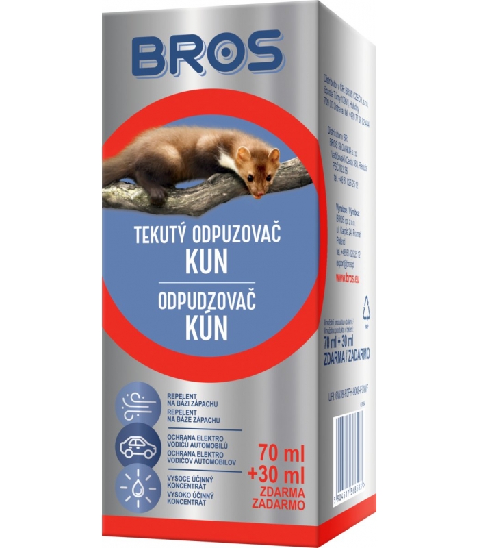 BROS odpudzovač kún 70+30ml