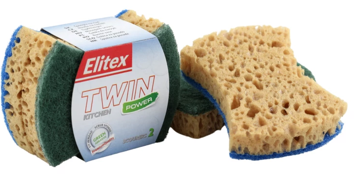 Špongia na riad viskózna ELITEX TWIN 2ks
