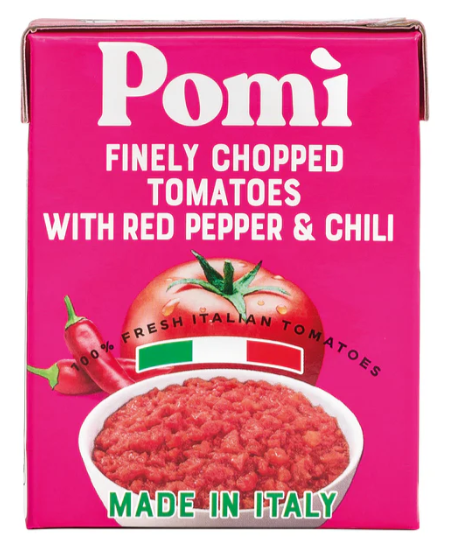 Paradajky Sekané s paprikou a  chilli 390g POMI