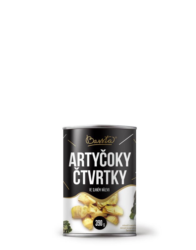 Artičoky štvrtky sterilizované 390g Bassta