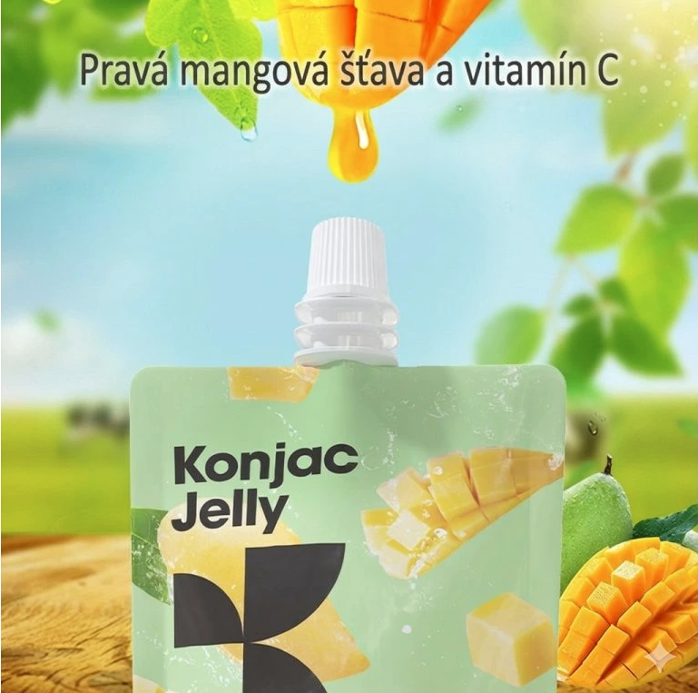 Ilustrácia sviežej mangovej textúry želé