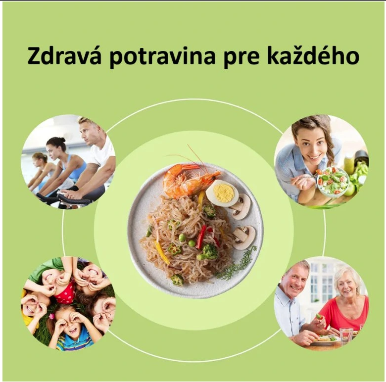 Textúra konjakových rezancov na tanieri