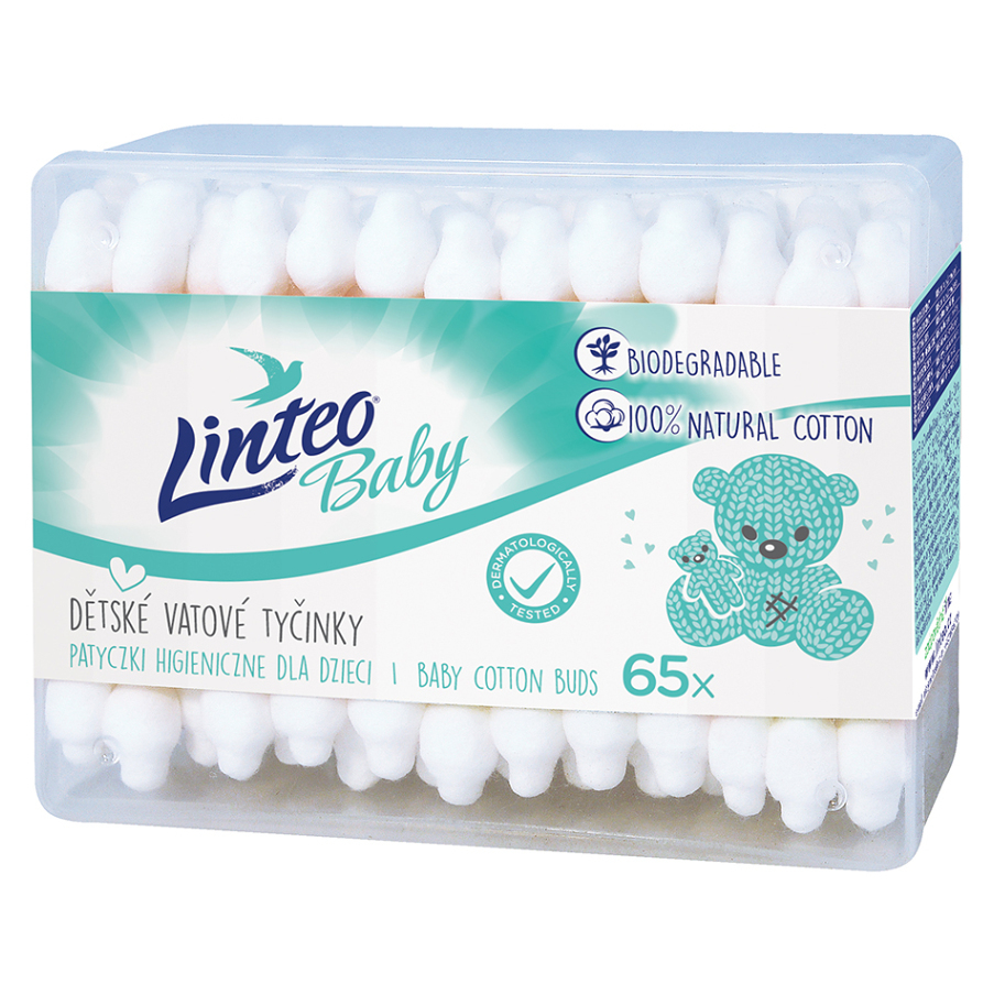 LINTEO BABY Vatové Tyčinky 65ks