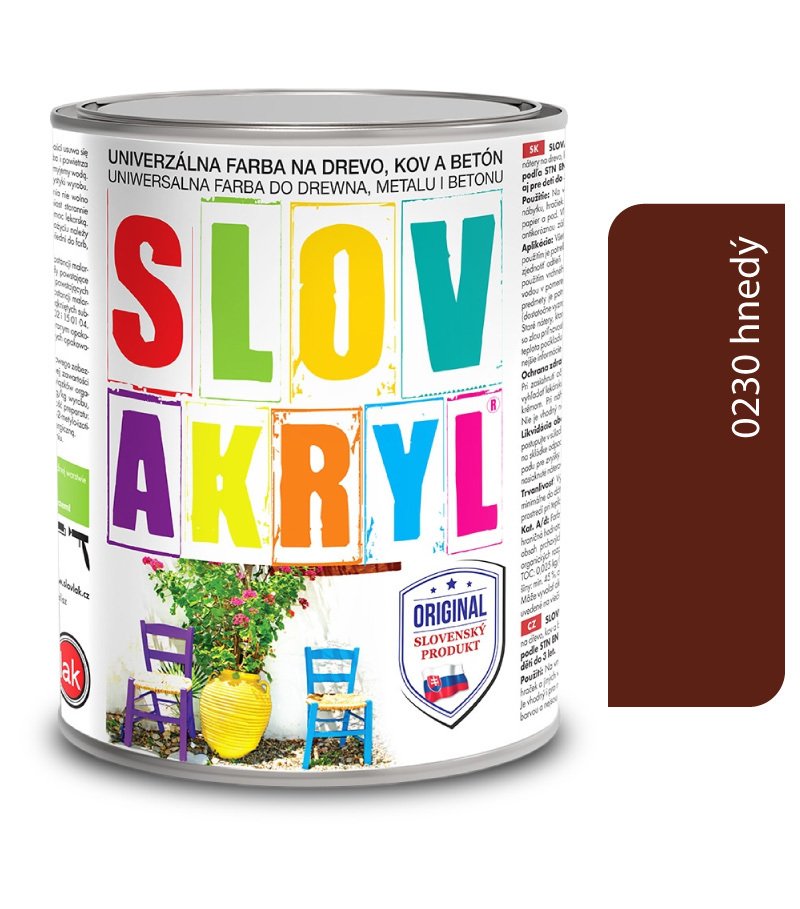 Slovakryl 0230 - hnedý 0,75kg
