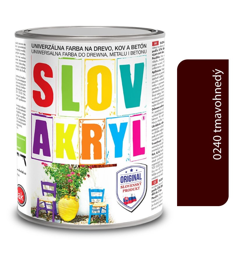 Slovakryl 0240 - tmavohnedý 0,75kg