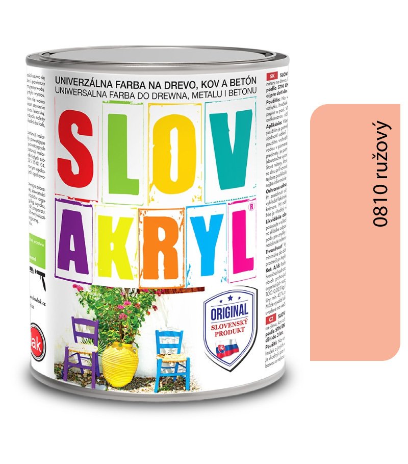 Slovakryl 0810 - ružový 0,75kg