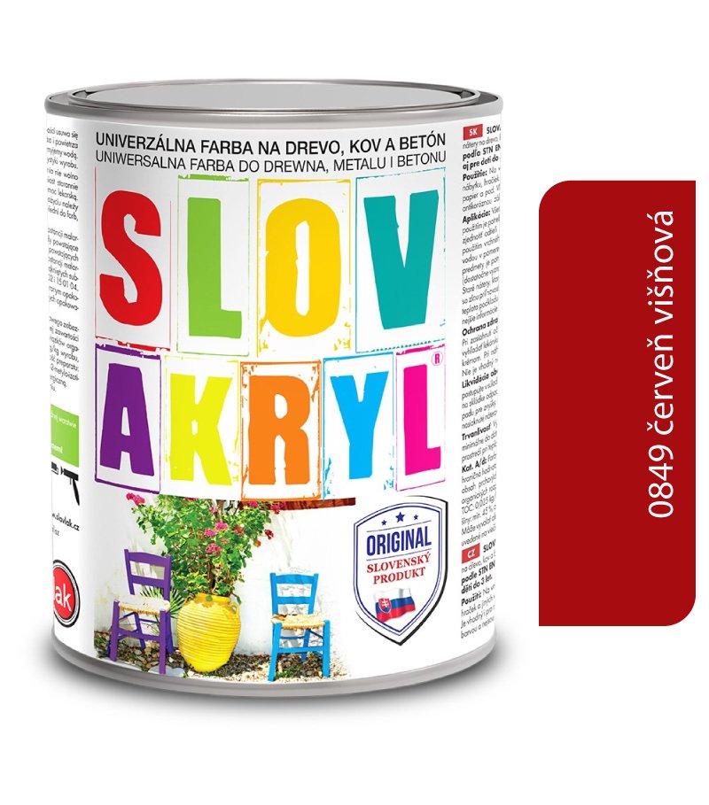 Slovakryl 0849 - červeň višnová 0,75kg