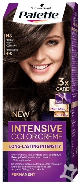 Palette Intensive colorcreme (N3) 4-0 farba na vlasy - Stredne hnedá
