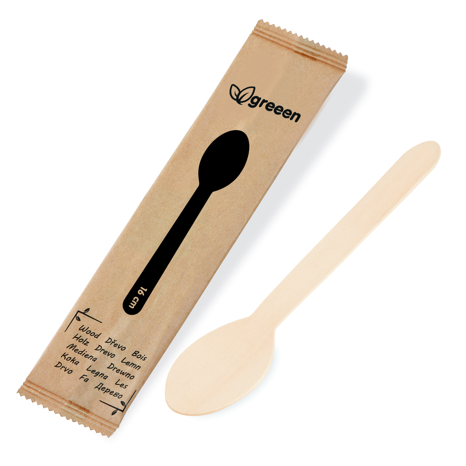 Lyžica z dreva 16cm balená (100ks)