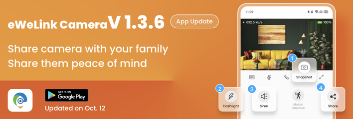 Co je nového v aplikaci eWeLink camera V1.3.6 ?