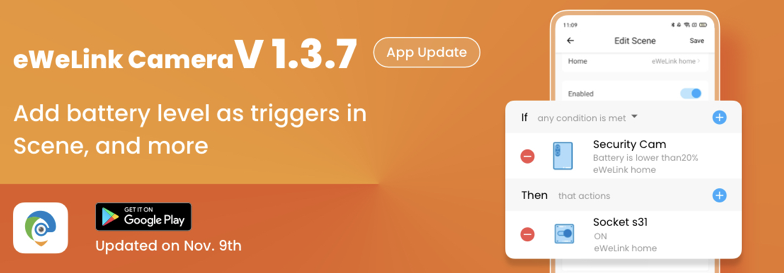 Co je nového v aplikaci eWeLink kamera V1.3.7 ?
