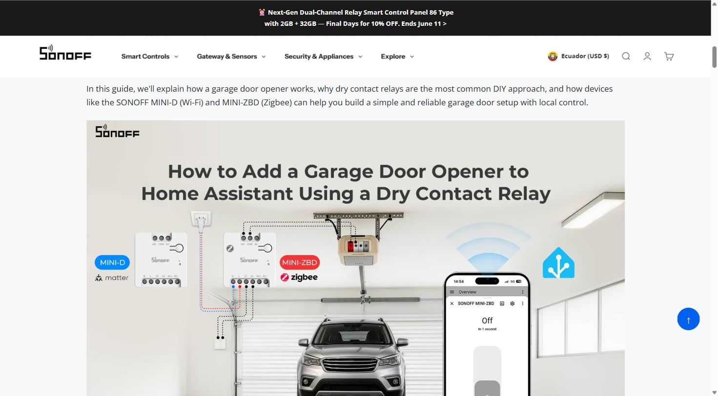 Jak přidat otevírač garážových vrat do Home Assistant pomocí reléového spínače