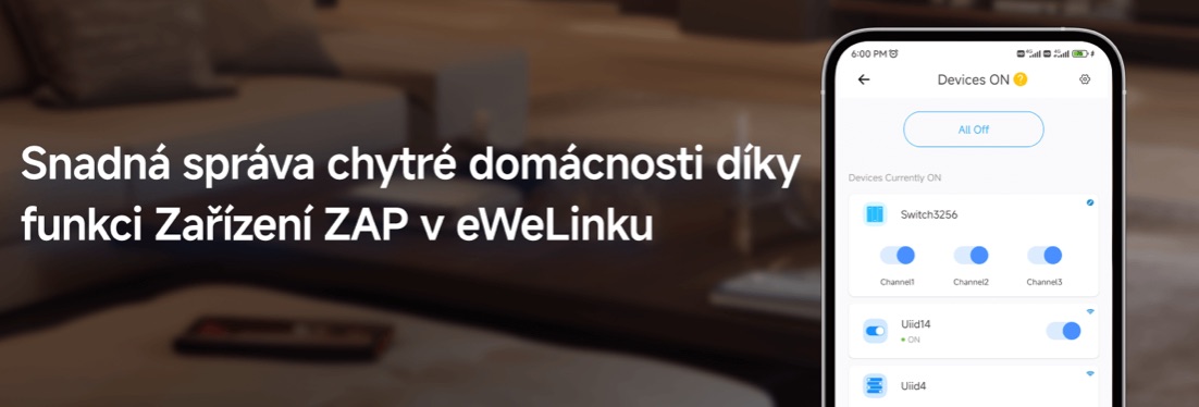 Snadná správa chytré domácnosti díky funkci Zařízení ZAP v eWeLinku