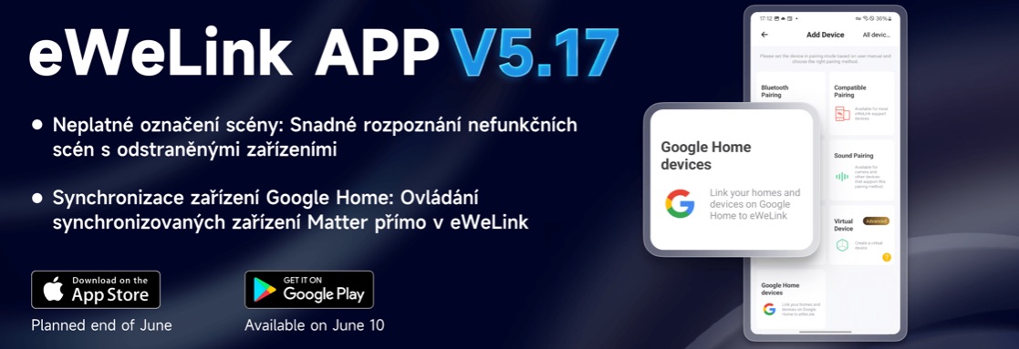 Co je nového v aplikaci eWeLink V5.17