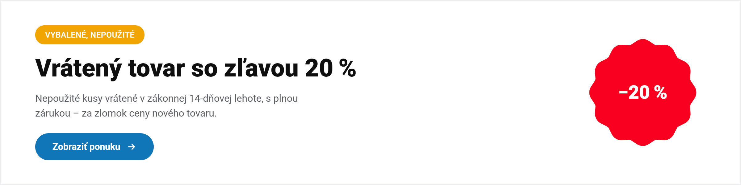 Vrácené zboží s 20% slevou