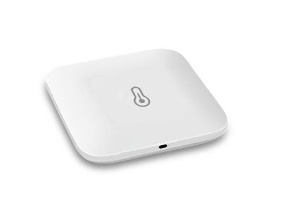 Zigbee 3.0 senzor teploty a vlhkosti – pohled shora na čidlo
