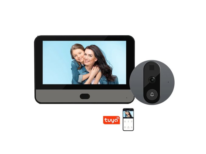 Tuya Wi-Fi digitálne dverové kukátko s kamerou a displejom
