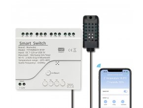 UUvKMumubiz 7 32V WiFi 4 Channel TH Switch With DIN Rail Tuya Smart Life APP Temperature