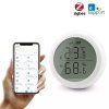 Zigbee čidlo teploty a vlhkosti – pohled zboku na kompaktní senzor