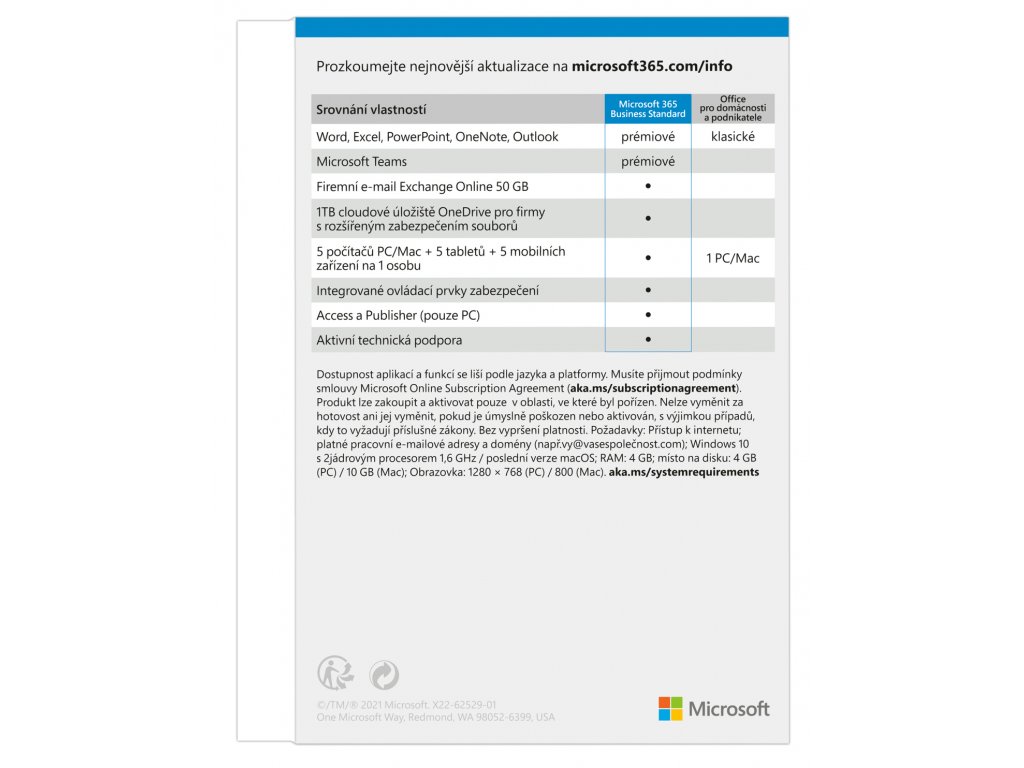 Microsoft 365 Business Standard CZ (1rok) KLQ-00643