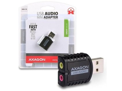 AXAGON ADA-10, USB 2.0 - externí zvuková karta MINI, 48kHz/16-bit stereo, vstup USB-A Axagon