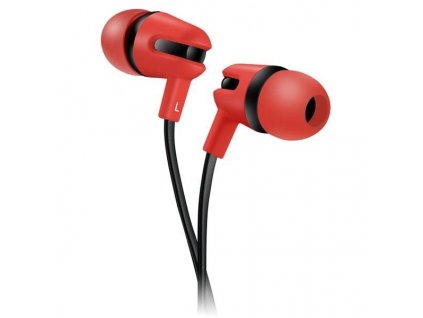 Canyon SEP-4, štýlové slúchadlá do uší, pre smartfóny, integrovaný mikrofón a ovládanie, plochý kábel, červené CNS-CEP4R