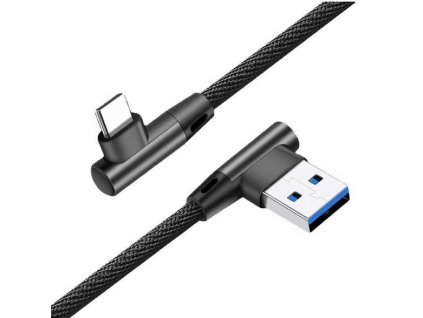 Gembird kábel nabíjací USB-C (M) na USB 2.0 (M), pravouhlé konektory, opletený, 1m, džínsovina CC-USB2J-AMLCML-1M
