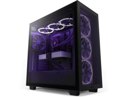 Skriňa NZXT H7 Flow edition / ATX / 2x120 mm ventilátor / USB-C / 2x USB / sklenená bočnica / sieťovaný panel / čierna CM-H71FB-01