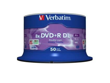 VERBATIM DVD+R(50-pack)/Double Layer/Spindle/ 8X 8.5GB Matt Silver 43758 Verbatim