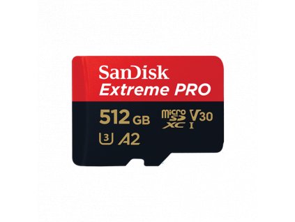 SanDisk Extreme PRO/micro SDXC/512GB/200MBps/UHS-I U3 / Class 10/+ Adaptér SDSQXCD-512G-GN6MA
