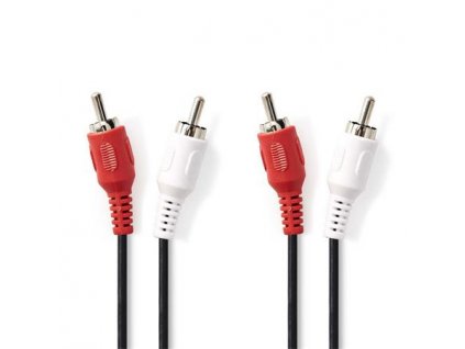 Nedis CAGB24200BK20 - Stereofonní Audio Kabel | 2x RCA Zástrčka - 2x RCA Zástrčka | 2 m | Černá barva