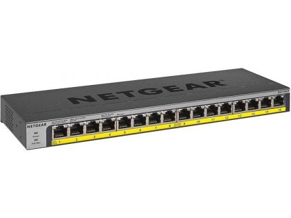 NETGEAR 16-port 10/100/1000Mbps Gigabit Ethernet, POE+ GS116LP GS116LP-100EUS NetGear