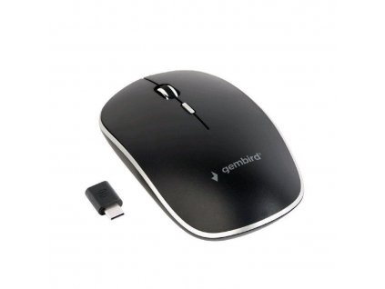 Myš GEMBIRD MUSW-4BSC-01, bezdrôtová, prijímač USB typu C, čierna Gembird