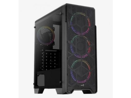 Aerocool MLG Ore FRGB, skrinka ATX, RGB LED ventilátory, čierna, bez zdroja Ore Saturn FRGB-G-BK-v1