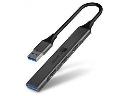 CONNECT IT USB-A hub, (1xUSB-A 3.0, 3xUSB-A 2.0), externí, antracitová CHU-4050-AN Connect IT