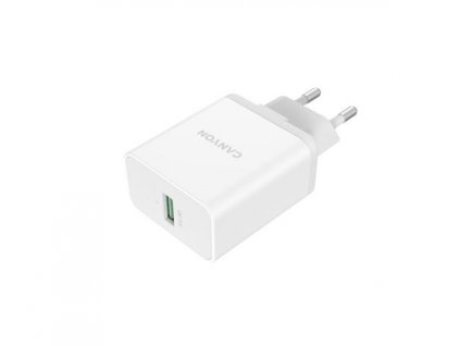 Canyon H-36 vysokorýchlostná univerzálna nabíjačka do steny 1xUSB-A, 36W Quick Charge 3.0 technológia, biela CNE-CHA36W01