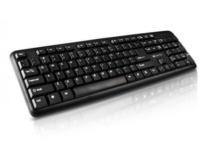 Canyon KB-1, klávesnica, USB, 104 kláves, odolná proti poliatiu tekutinou, štíhla, čierna, SK/CZ CNE-CKEY01-CS