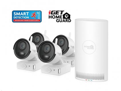 iGET HOMEGUARD HGNVK88004P - Kamerový systém s batériovými kamerami FullHD, sada 4 kamier + rekordér NVR