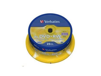 VERBATIM DVD+RW(25-Pack)Spindle/4x/DLP/4.7GB 43489 Verbatim