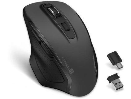 CONNECT IT Dual SmartSwitch bezdrátová myš, USB-A + C (+1x AA baterie zdarma), šedá CMO-3100-GY Connect IT