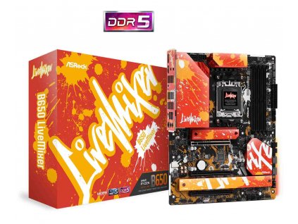 ASRock MB Sc AM5 B650 LiveMixer, AMD B650, 4xDDR5, 1xDP, 1xHDMI