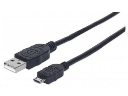 MANHATTAN vysokorýchlostný kábel USB pre zariadenia, samec typu A / samec typu Micro-B, 3 m, čierny 325684 Manhattan