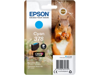 Epson Singlepack Cyan 378 Claria Photo HD Ink C13T37824010